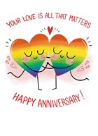 anniversary rainbow love heart